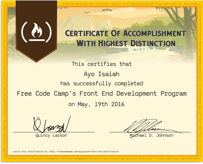 Front-End Certificate